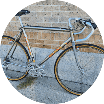 a photo of a reburbished 1995 Eddy Merckx titanium cyclocross bike