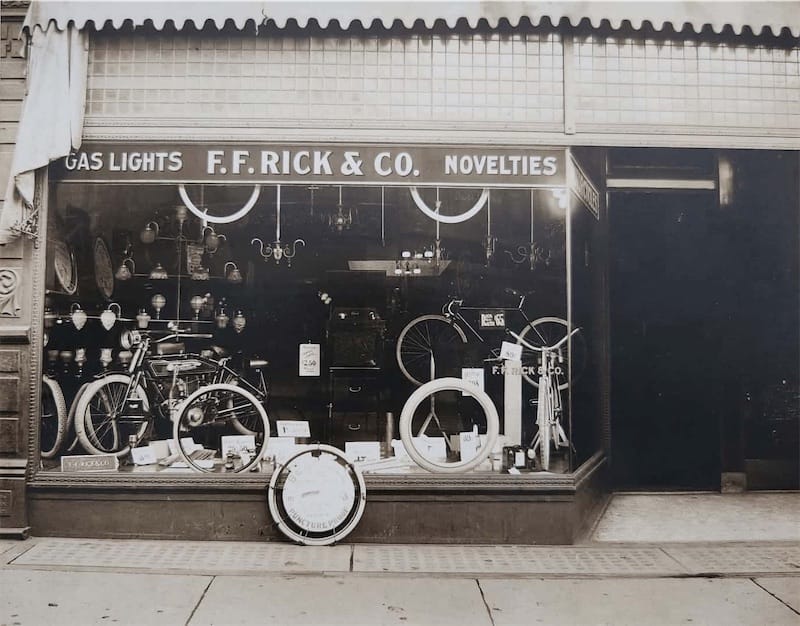 photo of F.F. Rick and Co. storefront at 135 Main St in Buffalo NY from around 1910 to 1916